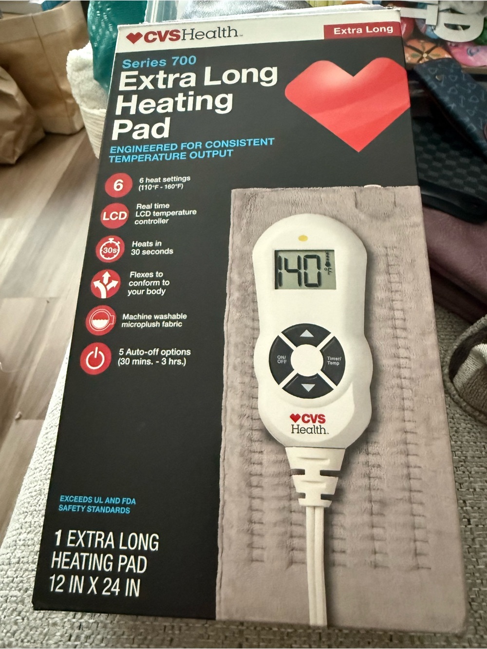 CVS Health Extra Long Heating Pad in Gray - Series 700